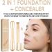 Liquid Concealer with Brush 2 in 1 Foundation + Concealer Waterproof Concealer Make-up for Face 2 in 1 Anti-Wrinkle Foundation Lightweight and Wrinkle-Free Face Concealer - Buy Online on GoSupps.com