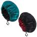 Fuyamp 2 Packs Satin Sleep Cap Adjustable Silky Sleep Bonnet for Women Long Curly Hair Double-Sided Waterproof Satin Hair Cap Extra Large Sleep Satin Bonnet for Women Girls Sleeping Red+Lake Green