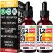 (2 Pack) Vitamin B12 and B6 Liquid Drops B12 Sublingual Vitamin B Complex - B 12 Vitamin 5000mcg - B12 Methylcobalamin for Energy Brain and Heart Support with 27 200 mcg Raspberry 80 Servings Raspberry Regular Strength
