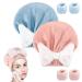 Yamitora hair turban 2 pieces microfiber towel hair dryer cloth hair towels with 4 pieces of wrist washbear quick -drying for all hair types headscarf for long hair curl hair