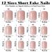 Bellelfin 240pcs Nude Pink Short Square Press on Nails with Adhesive Tabs - Glossy False Nail Tips for Women and Girls - Buy Online on GoSupps.com
