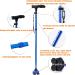 Folding Walking Cane with LED Light - Blue - Adjustable Stick for Men/Women - Includes Carrying Bag - Ideal for 4'9''-5'6'' Height - Buy Online on GoSupps.com