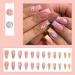 Justotry 24 Pieces Coffin Nails - Pink French Press On Ballerina Artificial Nails with Flower Designs for Women - Buy Online on GoSupps.com