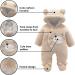 Haokaini Newborn Bear Snowsuit | Cotton Fleece Romper for Baby Girls Boys 0-3 Months - Khaki - Buy Online on GoSupps.com