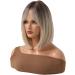 Short Blonde Bob Wig for Women - 12 Natural Straight Synthetic Short Bob with Bangs - #1 Color - Cosplay, Halloween, Cute Style - Buy Online on GoSupps.com