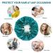 Satin & Silk Lined Hair Bonnet for Women - Large Reversible Shower Cap for Curly Natural Hair | Blue Zircon - Buy Online on GoSupps.com