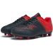 LEOCI Soccer Shoes for Kids - Firm Ground Football Boots for Boys & Girls | Size 32 EU | Black & Red - Buy Online on GoSupps.com
