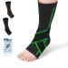 Dr.Kbder Ankle Support Braces for Women & Men Ankle Compression Sleeve Sprained Ankle  Adjustable Achilles Tendon Support for Plantar Fasciitis Relief Heel Cups for Heel Pain (Single/Green/Large) Green-Large