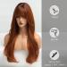 HAIRCUBE Long Auburn Layered Curly Wig with Bangs for Women - Natural Synthetic Hair for Daily Wear | Orange Wig - Buy Online on GoSupps.com