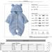 Haokaini Newborn Baby Ear Hooded Knitted Winter Romper Snowsuit | 3-6 Months | Blue - Buy Online on GoSupps.com