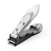 BEZOX Nail Clippers with Catcher Heavy Duty Self-Collecting Nail Cutters with Ergonomic Lever Keep Fingernails and Toenails Impeccably Manicured Silver
