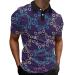 Men Fashion Spring Summer Casual Short Sleeve Turndown Neck Printed T Shirts Top Blouse Small Glasses C-marine L
