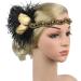 1920s Flapper Headband Vintage Feathers Fascinator Artificial Crystal Tiara Fancy Dress Headwear Wavy Shaped Headband Novelty Hair Jewellery Halloween Easter Headwear for Women Black - Buy Online on GoSupps.com