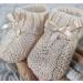 Royal Icon Soft Knitted Newborn Baby Booties with Bow | 0-3 Months | Coffee - Buy Online on GoSupps.com