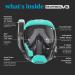 Seaview 180 V3 Full Face Snorkel Mask Adult - Seafoam - Large | Best Comfort and Visibility - Buy Online on GoSupps.com