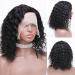 QINGSIYU Brazilian Water Wave Human Hair Lace Front Wig 14 - Natural Black Wavy T-Part Wig for Black Women - Buy Online on GoSupps.com