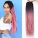 Unionbeauty 8 Packs 24 Inch Box Braids Crochet Hair Pre-looped Goddess Box Braids Crochet Hair Ombre Pink Knotless Box Braids Hair for Black Woman Synthetic Braiding Hair Extension 1B/Pink# 24 Inch (Pack of 8) 1B/Pink#