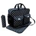 3pcs Black Colour White Polka Dots Baby Diaper Nappy Changing Bag Set E Polka Dot