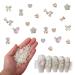 Aurora Bow Nail Charms 100PCS 3D Butterfly Nail Art Decorations Bow Nail Ornaments Resin Nail Art Accessory for Women Girls Salon Home DIY Nail Art Supplies