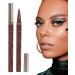 Double Edge Lower Lash | Waterproof Liquid Liner Pencil Three Colours Choices Eyeliner Pencil for Makeup Beginners Liquid Pencil with Bifurcated Brush Head Pochy Brown Coffee - Buy Online on GoSupps.com