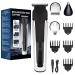 Vexloria Beard Trimmer Men Hair Clippers Men All-in-One Men's Grooming Kit with Nose and Ear Trimmer Detail Trimmer IPX6 Waterproof Professional Cordless Hair Clipper with 4 Limit Combs Black and White