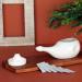 White Ceramic Neti Pot for Nasal Cleansing + 5 Sachet Neti Salt - Dishwasher Safe - Buy Online on GoSupps.com
