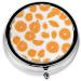 Peach Printed Mini Round Pill Box - 3 Compartment Travel Organizer | Portable Pill Case for Home & Office - Buy Online on GoSupps.com