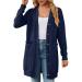 Gefomuofe Cardigan Women's Long Cardigan Lightweight Loose Cardigan Long Cardigan Women's Lightweight Loose Casual Cardigan Sun Protection Shirt Holiday Beach Blouse L Navy
