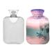 Hot water bottle 2L with cover sea sunset with palm trees hot water bag for pain relief hand feet warmer winter