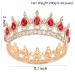Vintage Royal Queen Teardrop Rhinestone Diadem Tiaras Crown - Gold Red | Wedding Hair Jewelry - Buy Online on GoSupps.com