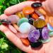 Xiannvxi 10pcs crystals palm stone set oval healing crystals gemsteine amethyst rose quartz obsidian clear quartz polished natural stones crystal color-10pc