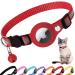 Croc-Cat Airtag Cat neck band accessories compatible with Apple Airtag collar with safety buckle anti-strangulation for kittens and small dogs GPS Airtag not included! ... red