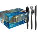 150 PCS Black Plastic Silverware Set Plastic Forks,50 plastic spoons and forks,Plastic Knives,Disposable Plastic Cutlery,Used for Parties,WeddingsPicnics(Black) Black suit-2