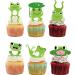 18pcs Frog Cupcake Toppers for Boys Girls Baby Shower Green Glitter Frog Cake Decorations Fairy Tales Woodland Mushroom Frog Party Decorations Supplies - Buy Online on GoSupps.com