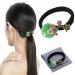 Vintage Chinese Natural Jade Gemstone Hair Tie  Retro Chinese Hair Accessories for Women  Flower Hair Elastic Rope  Emerald Pearl Ponytail Holder  Green Chalcedony Donut Jewelry for Chinese Traditional Dress