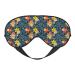 Blue Floral Print Sleep Eye Mask Blindfold with Elastic Strap Headband Soft Eye Cover Eyeshade for Night Sleeping Travel