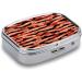 Pill Box Bacon Print - 2 Compartment Portable Medicine Organizer | Decorative Metal Case for Pocket or Purse - Buy Online on GoSupps.com