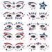 4th of July Face Temporary Tattoos - 10 Sheets Realistic USA Flag Fake Tattoos for Women, Kids, Independence Day Party - Buy Online on GoSupps.com