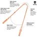 Kosha Ayurveda Copper Tongue Scraper: Surgical Cleaner for Oral Hygiene, Bad Breath Relief - Thick Blunt Edges, Flexible Handle - Buy Online on GoSupps.com