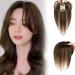 Hair Topper With Bangs 9.8 Inch Long Human Hair Toppers Women Silk Base Clip In Hair Extensions Natural Looking Hairpiece for Daily Use Natural (Brown) - Buy Online on GoSupps.com