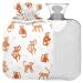Naanle monkeys cartoon hot bottle with reference transparent hot water bottle 1l heat bottle for bed handfoot warmer pain relief heat and cold therapy