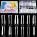 Chameleon Long Square Nails Tip - 240pcs Clear French Nail Tips Full Cover Nail Tips Fake Nail Full Cover With Box For Nails Salons and DIY Nail Art  10 Sizes Z-Long Square