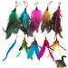 IOSPKKIO Pack of 10 Cat Feather Toys Replacement Cat Toy Magic Wand Refills with Storage Bag Cat Feather Refill Interactive Cats