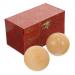 Beaupretty 2 STK Chinese stone ball Handballs for muscle roller massage gift massage ball marble balls Massage-Baoding balls baoding ball different massage globe handball fitness 5.50x5.50cm yellow