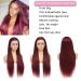 ULRICA 13x4 HD Lace Front Burgundy Wig - Pre Plucked Wine Red Straight Human Hair 150% Density - Buy Online on GoSupps.com