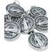 St. Benedict Medal Pendant Pack of 10 - 3/4 Inch Round Silver Oxidized Medals - Catholic Jewelry, Made in Italy - Buy Online on GoSupps.com