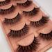 HBZGTLAD 5 Pairs Fluffy False Eyelashes Natural Faux Mink Strip 3D Lashes Pack (51#)