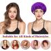Shop Silk Satin Bonnet Set - Adjustable Double Layer Sleep Cap for Hair Protection | Stylish Black & Violet Options - Buy Online on GoSupps.com