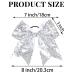 2 PCS 8 Large Glitter Cheer Bows - Handmade Sequin Hair Bows for Teen Girls (Silver) - Buy Online on GoSupps.com