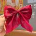Inilbran Boho Bow Hair Clips Satin Bow Hair Barrettes Silky Hair Clip Barrette Vintage Bowknot Hair Accessory Satin Ribbon Bowknot Clip Headpiece for Women and Girls Headdress (Red) - Buy Online on GoSupps.com